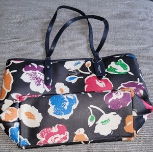 Floral leather Coach bag